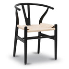 Chaise noire Mid-Century Modern | Noire avec cadre en bois séché au four