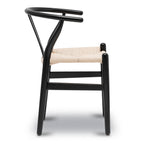 Chaise noire Mid-Century Modern | Noire avec cadre en bois séché au four
