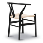 Chaise noire Mid-Century Modern | Noire avec cadre en bois séché au four