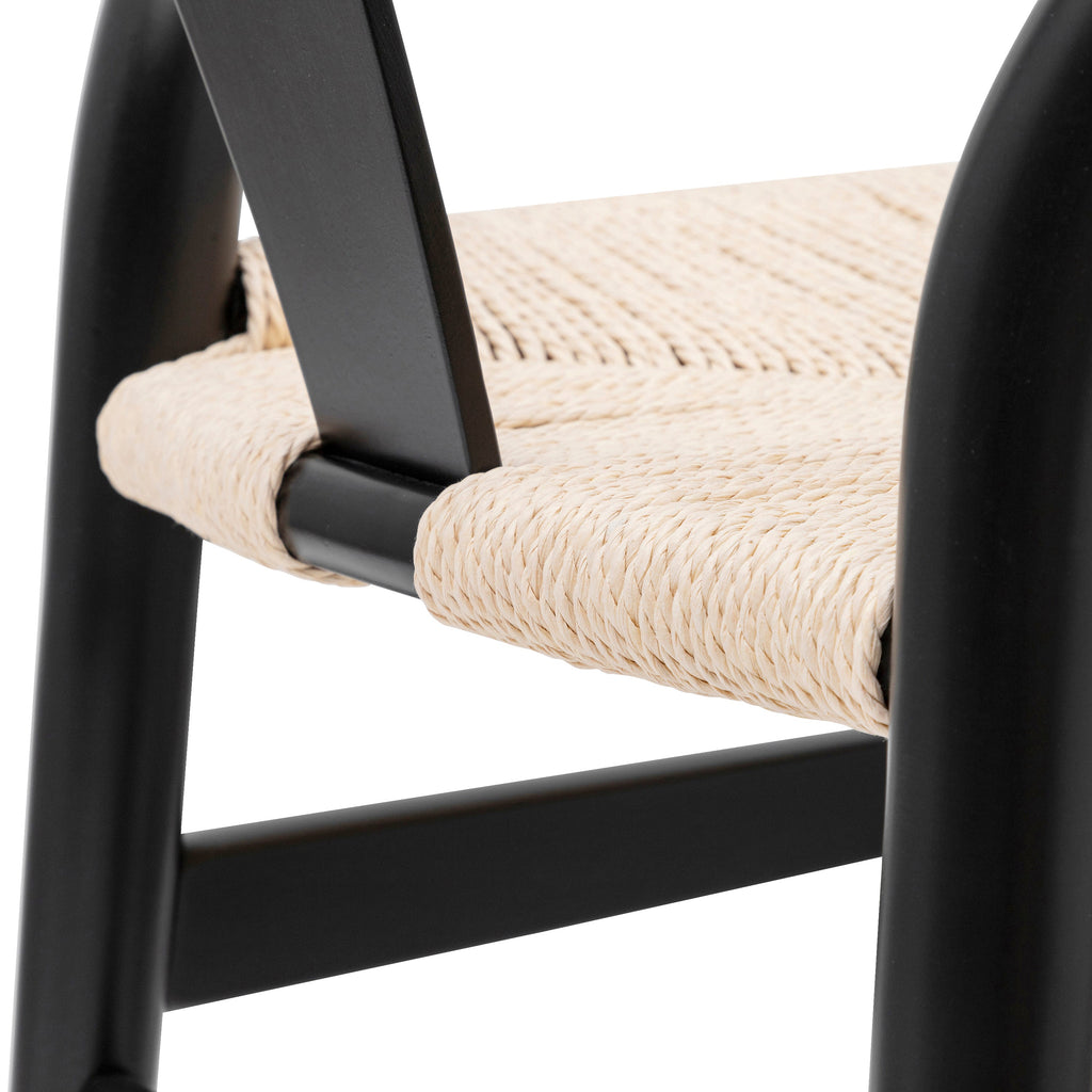 Mid-Century Modern Black Chair | Black with Kiln-Dried Wood Frame