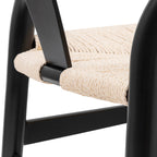 Chaise noire Mid-Century Modern | Noire avec cadre en bois séché au four