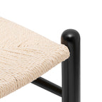 Chaise noire Mid-Century Modern | Noire avec cadre en bois séché au four