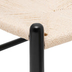 Chaise noire Mid-Century Modern | Noire avec cadre en bois séché au four