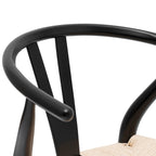 Chaise noire Mid-Century Modern | Noire avec cadre en bois séché au four