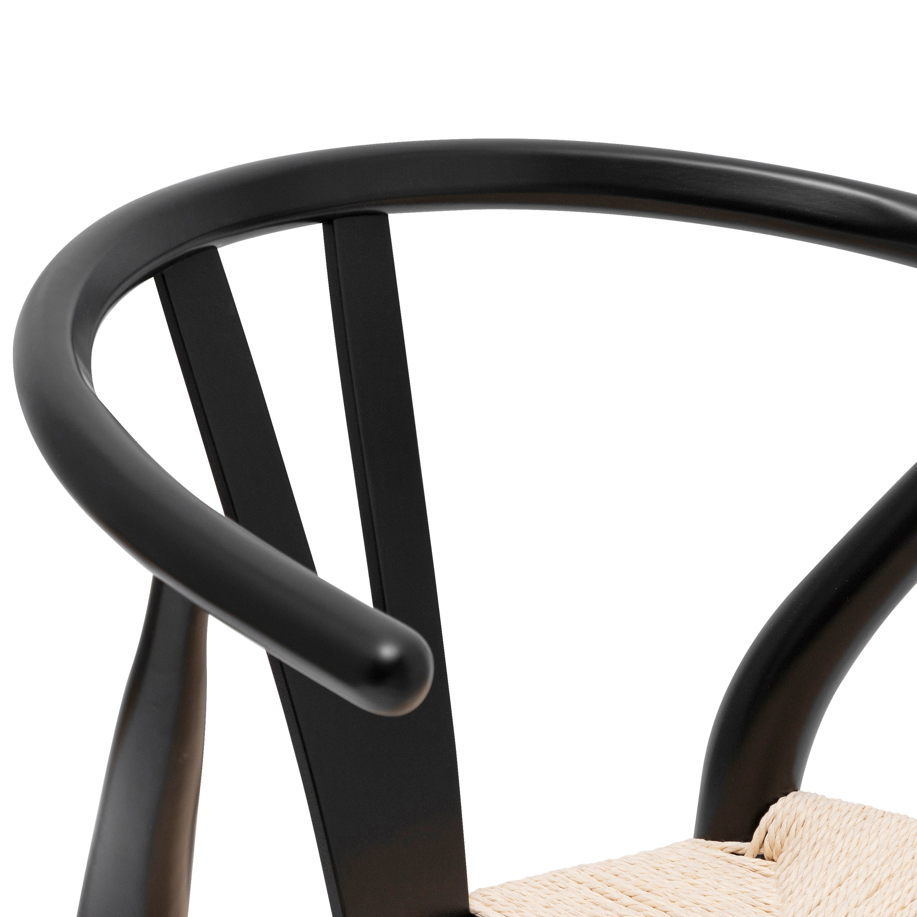 Mid-Century Modern Black Chair | Black with Kiln-Dried Wood Frame