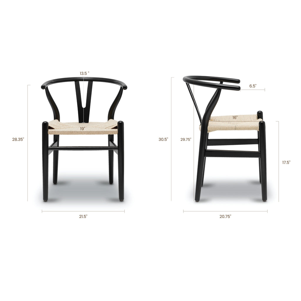 Mid-Century Modern Black Chair | Black with Kiln-Dried Wood Frame