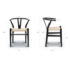 Chaise noire Mid-Century Modern | Noire avec cadre en bois séché au four