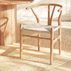 Chaise Mid-Century Moderne Naturelle | Naturelle avec cadre en bois séché au four