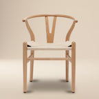 Chaise Mid-Century Moderne Naturelle | Naturelle avec cadre en bois séché au four