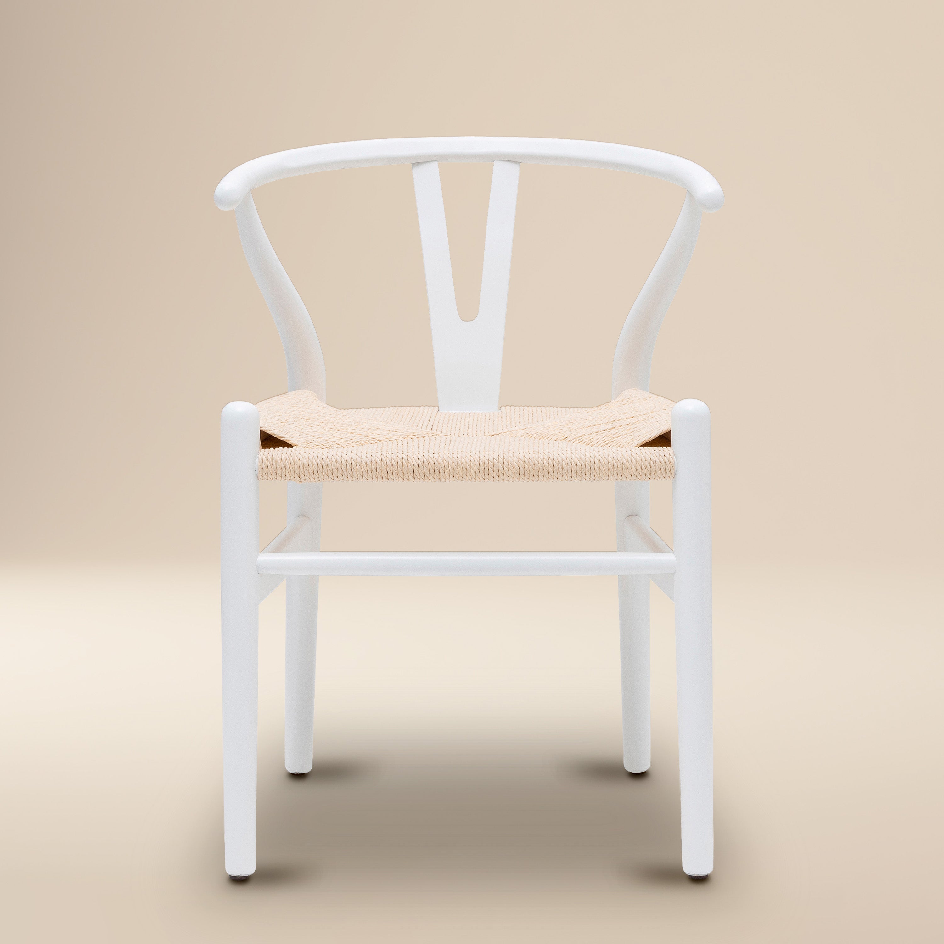 Mid-Century Modern White Chair | White with Kiln-Dried Wood Frame