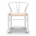 Chaise moderne du milieu du siècle blanche | Blanche avec structure en bois séché au four