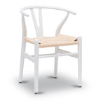 Chaise moderne du milieu du siècle blanche | Blanche avec structure en bois séché au four