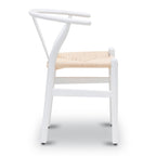 Chaise moderne du milieu du siècle blanche | Blanche avec structure en bois séché au four