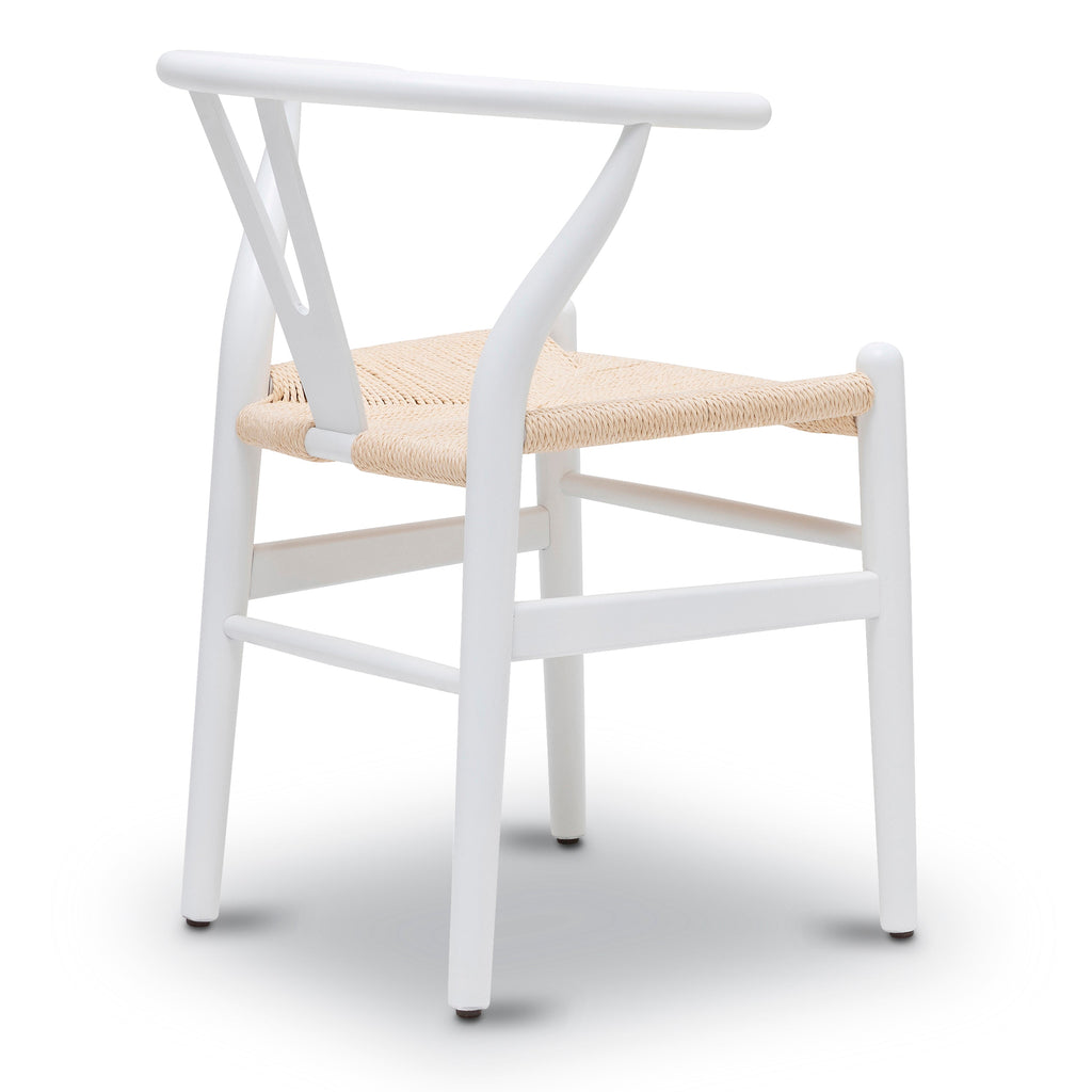 Mid-Century Modern White Chair | White with Kiln-Dried Wood Frame