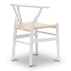 Chaise moderne du milieu du siècle blanche | Blanche avec structure en bois séché au four