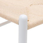 Chaise moderne du milieu du siècle blanche | Blanche avec structure en bois séché au four