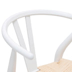 Chaise moderne du milieu du siècle blanche | Blanche avec structure en bois séché au four