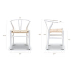 Chaise moderne du milieu du siècle blanche | Blanche avec structure en bois séché au four