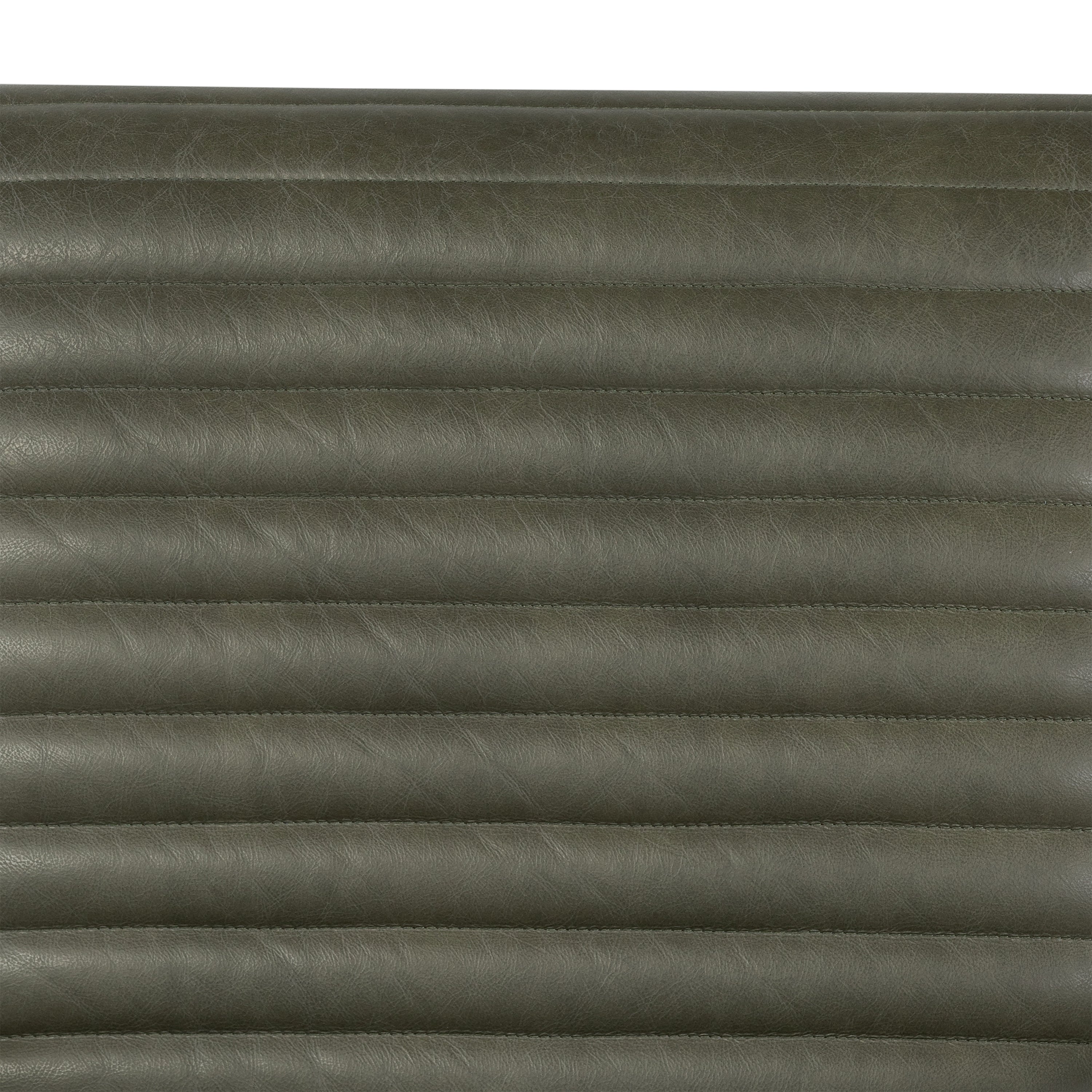 Mid-Century Modern Olivine Green Leather Lounge Chair with Kiln-Dried