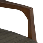 Fauteuil lounge Mid-Century Modern en cuir vert olive avec bois séché au four