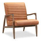 Fauteuil de salon mi-siècle en cuir cognac avec séchage au four