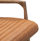 Fauteuil de salon mi-siècle en cuir cognac avec séchage au four