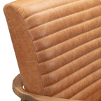 Fauteuil de salon mi-siècle en cuir cognac avec séchage au four