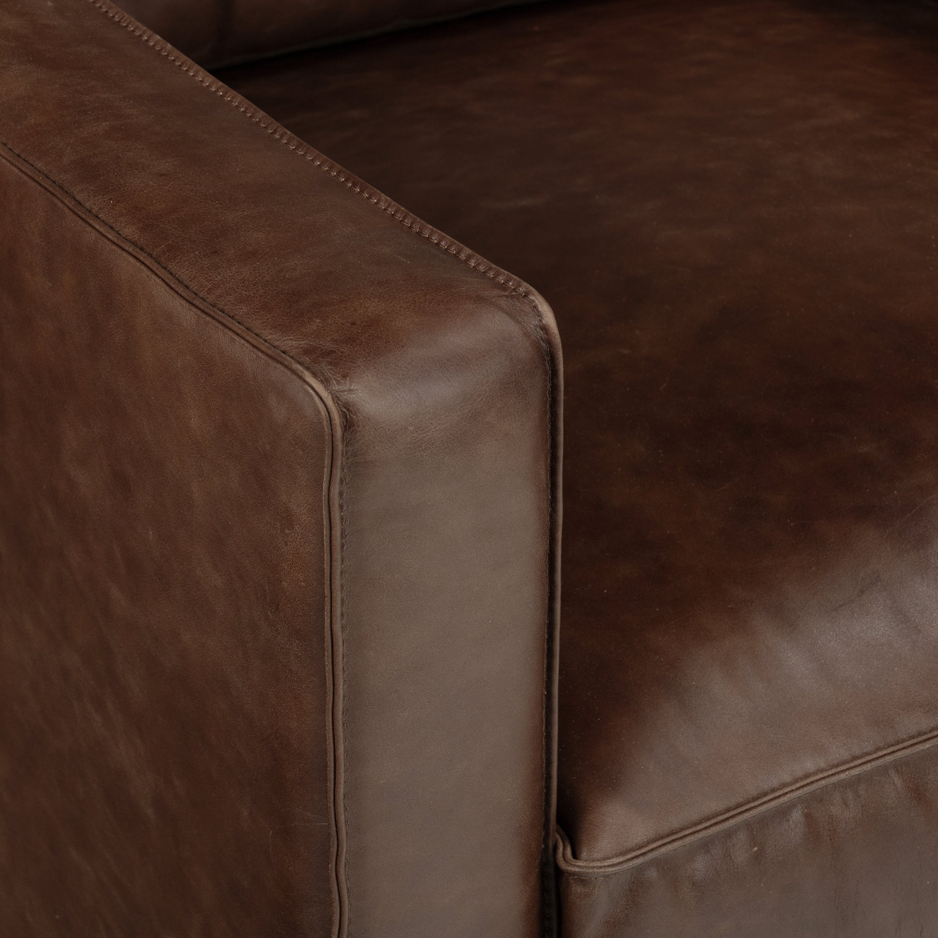 Modern Chocolate Brown Leather Lounge Chair with Kiln-Dried Wood Frame