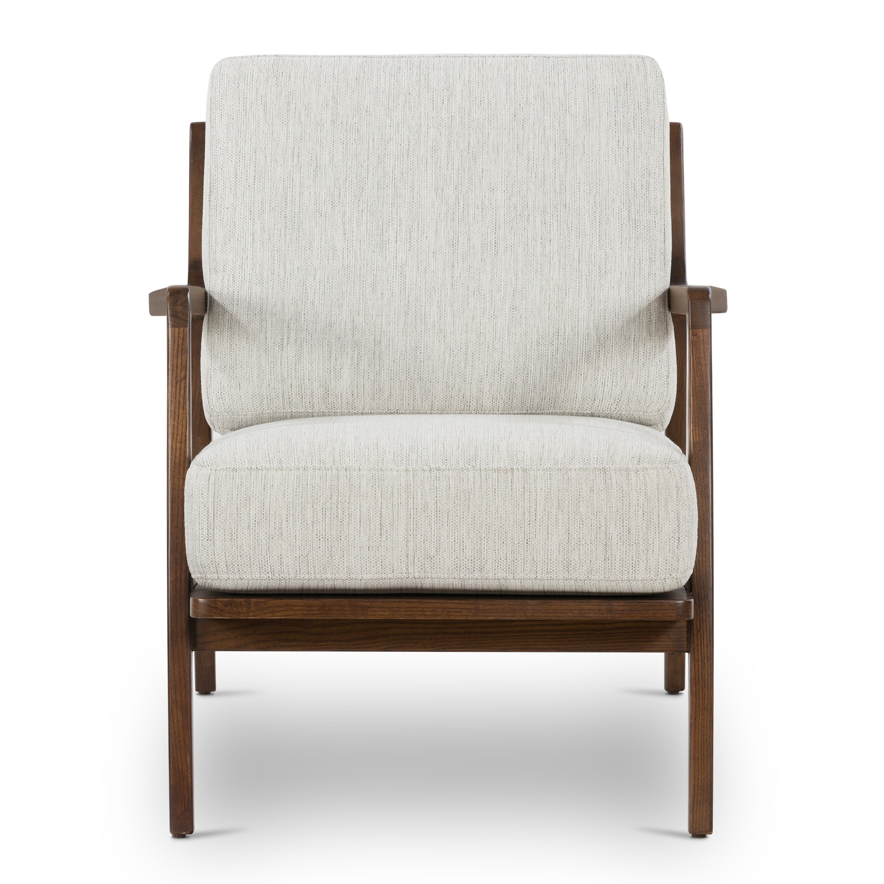 Modern Bright Ash Lounge Chair with Kiln-Dried Wood Frame