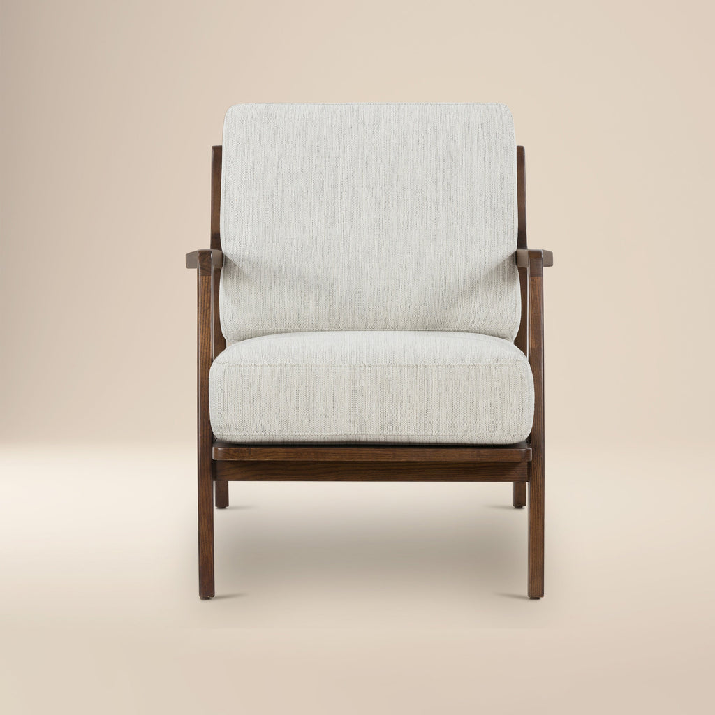 Modern Bright Ash Lounge Chair with Kiln-Dried Wood Frame