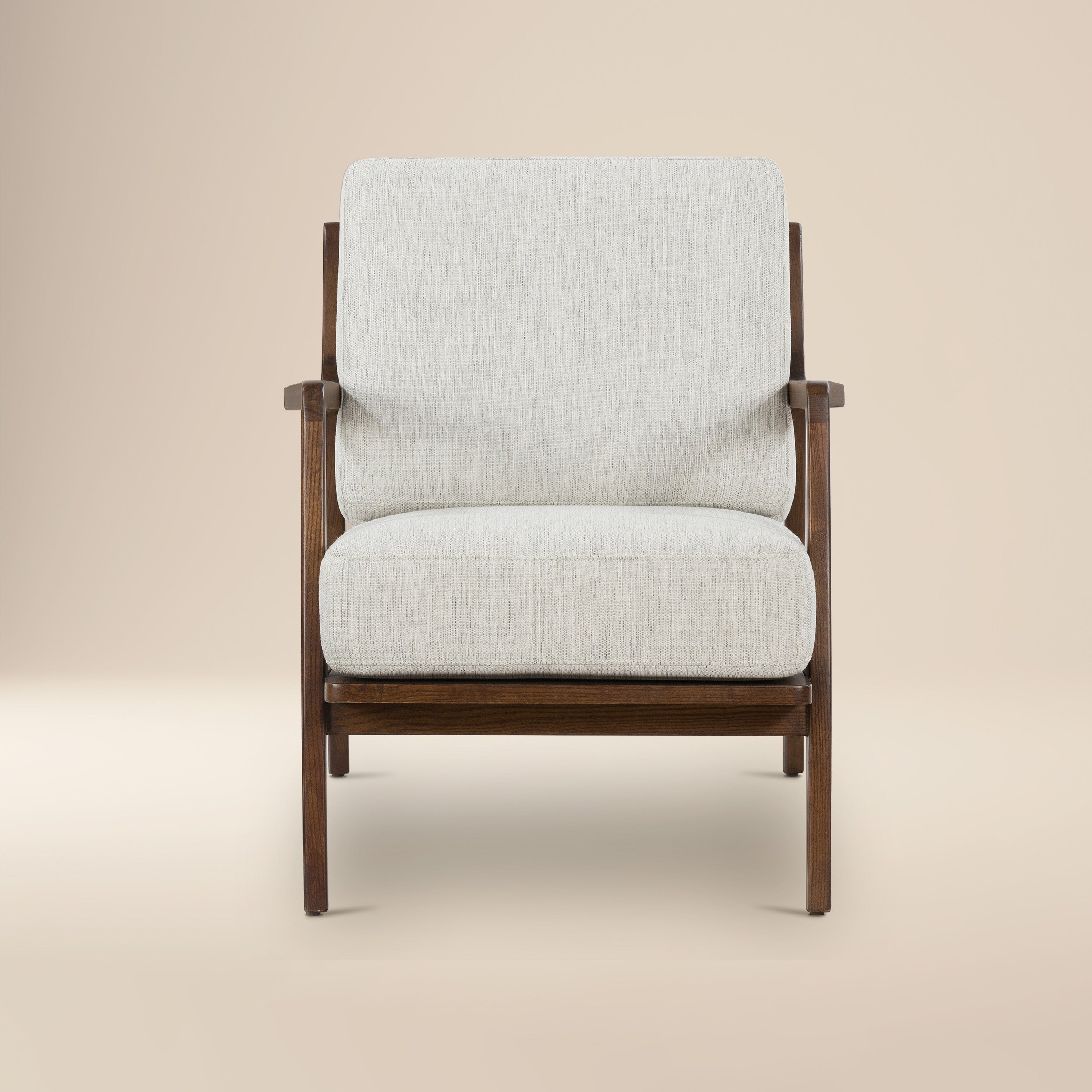 Modern Bright Ash Lounge Chair with Kiln-Dried Wood Frame