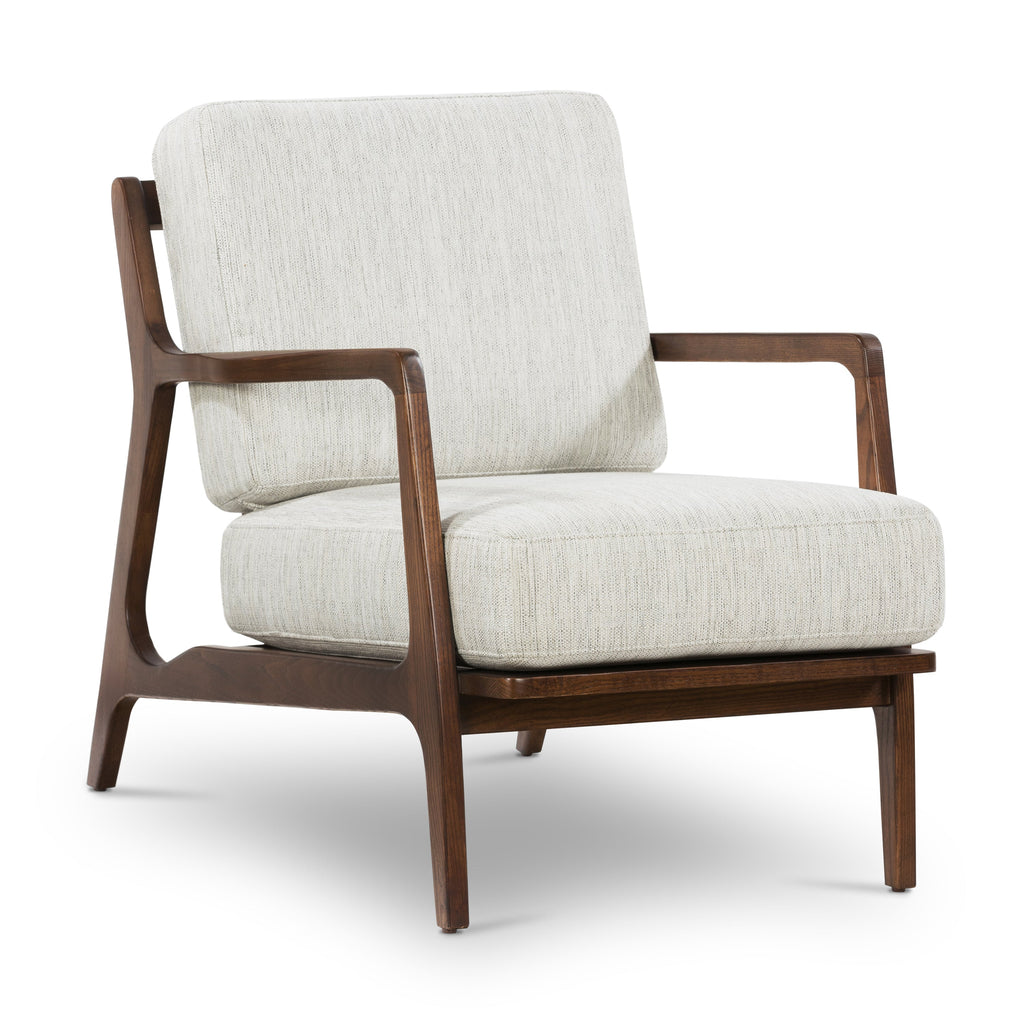 Modern Bright Ash Lounge Chair with Kiln-Dried Wood Frame
