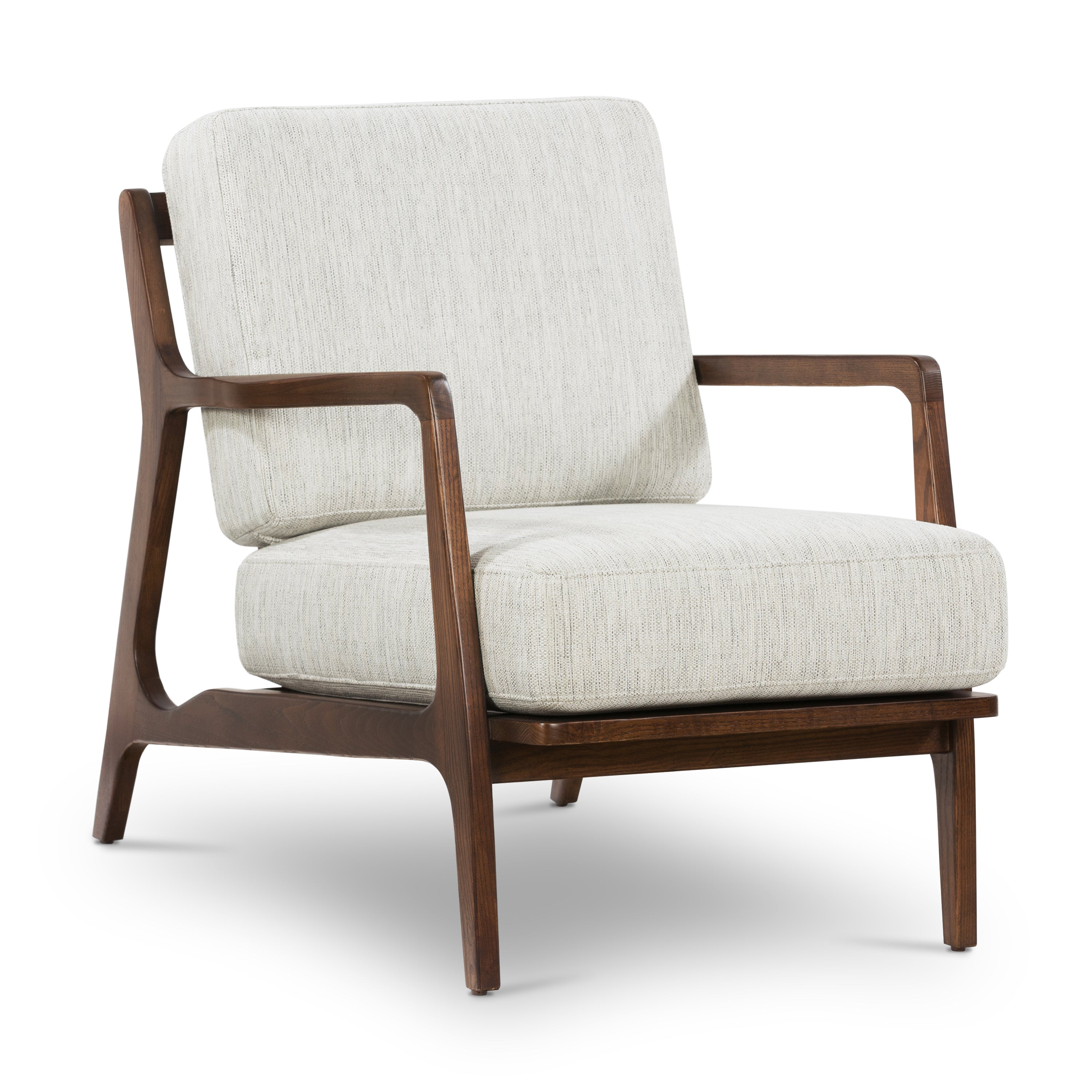 Modern Bright Ash Lounge Chair with Kiln-Dried Wood Frame