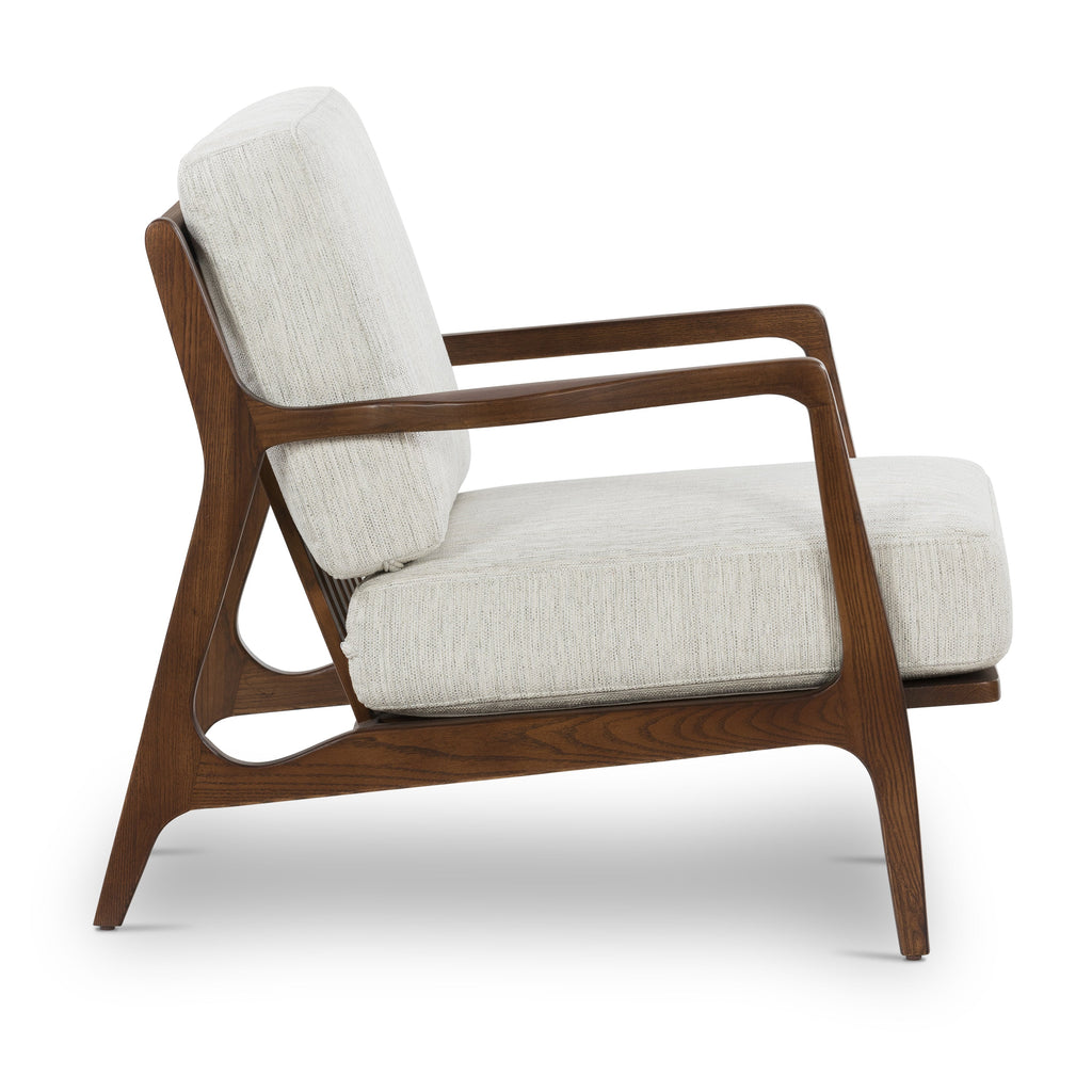 Modern Bright Ash Lounge Chair with Kiln-Dried Wood Frame