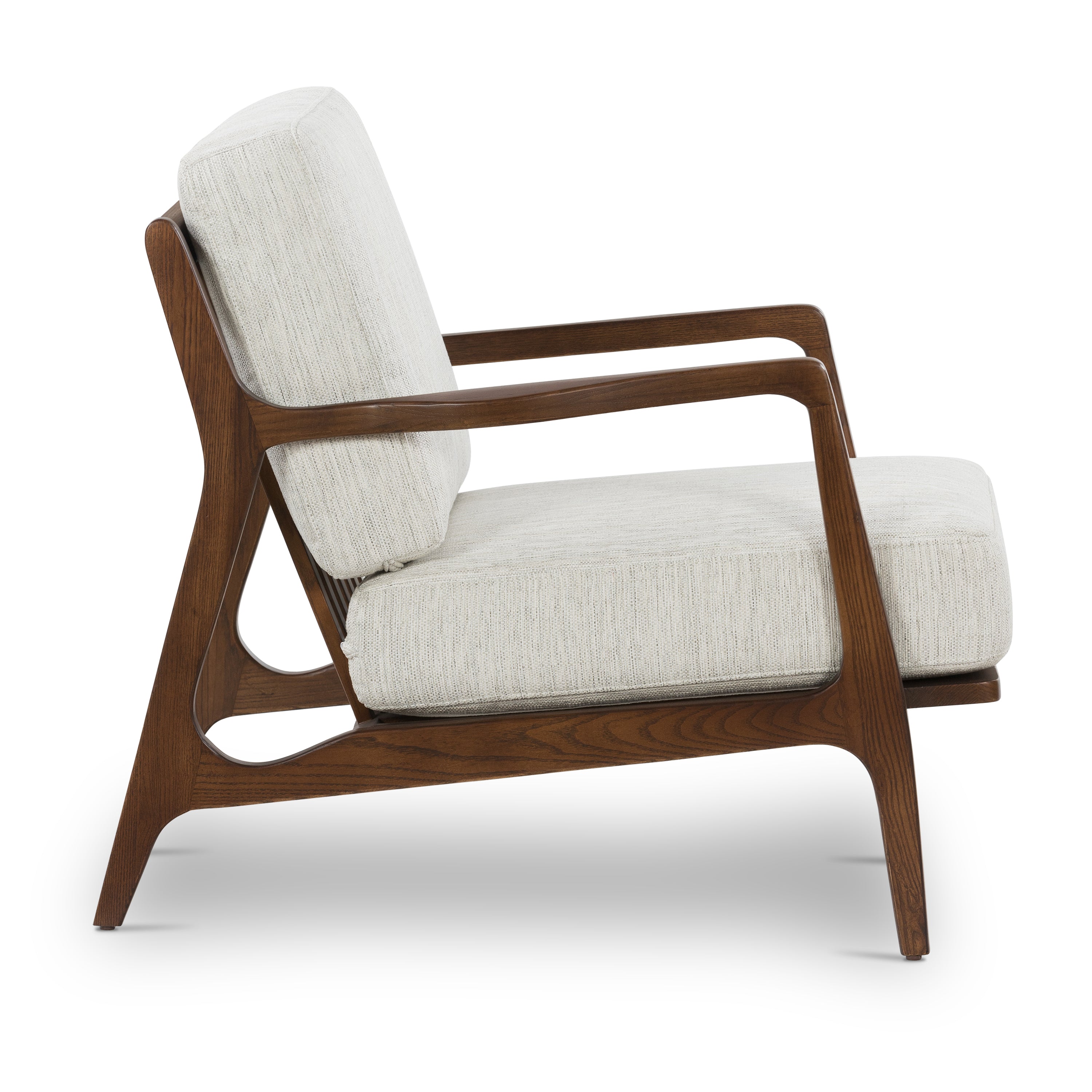 Modern Bright Ash Lounge Chair with Kiln-Dried Wood Frame