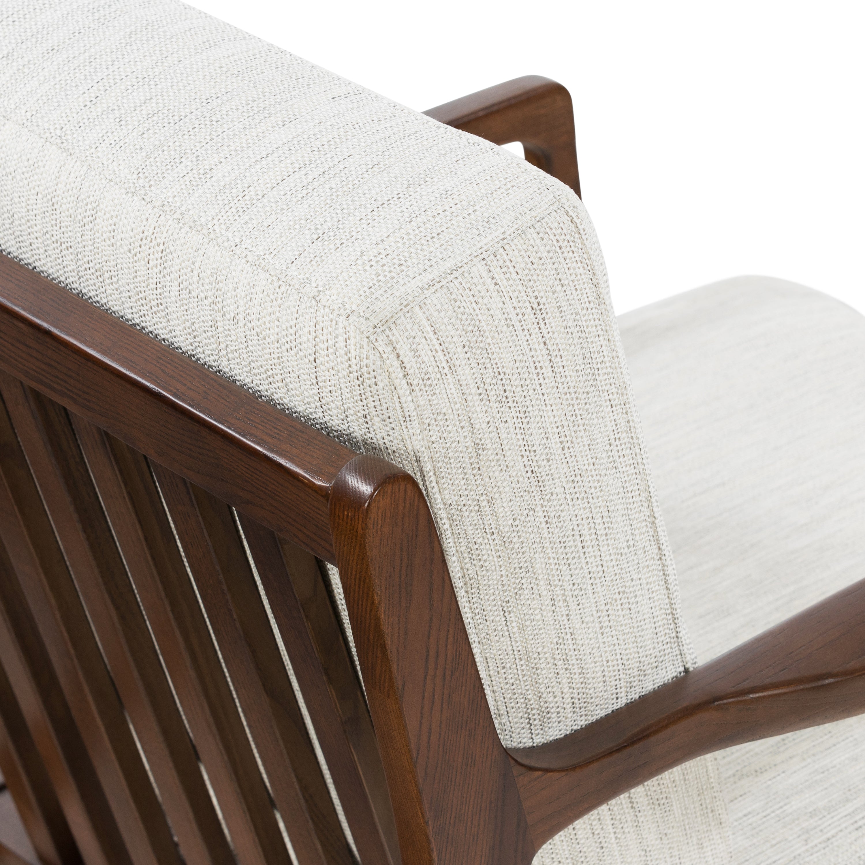 Modern Bright Ash Lounge Chair with Kiln-Dried Wood Frame