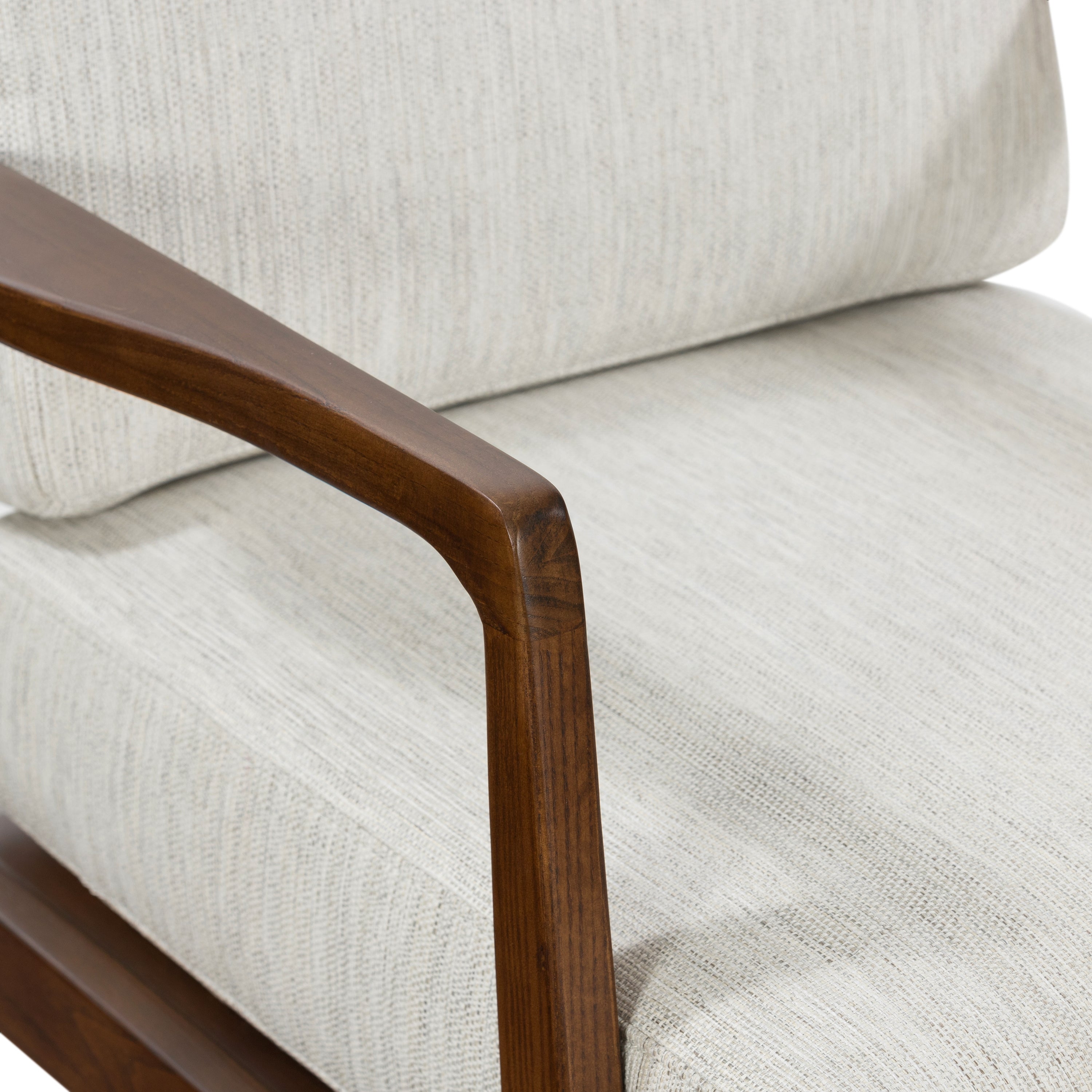 Modern Bright Ash Lounge Chair with Kiln-Dried Wood Frame