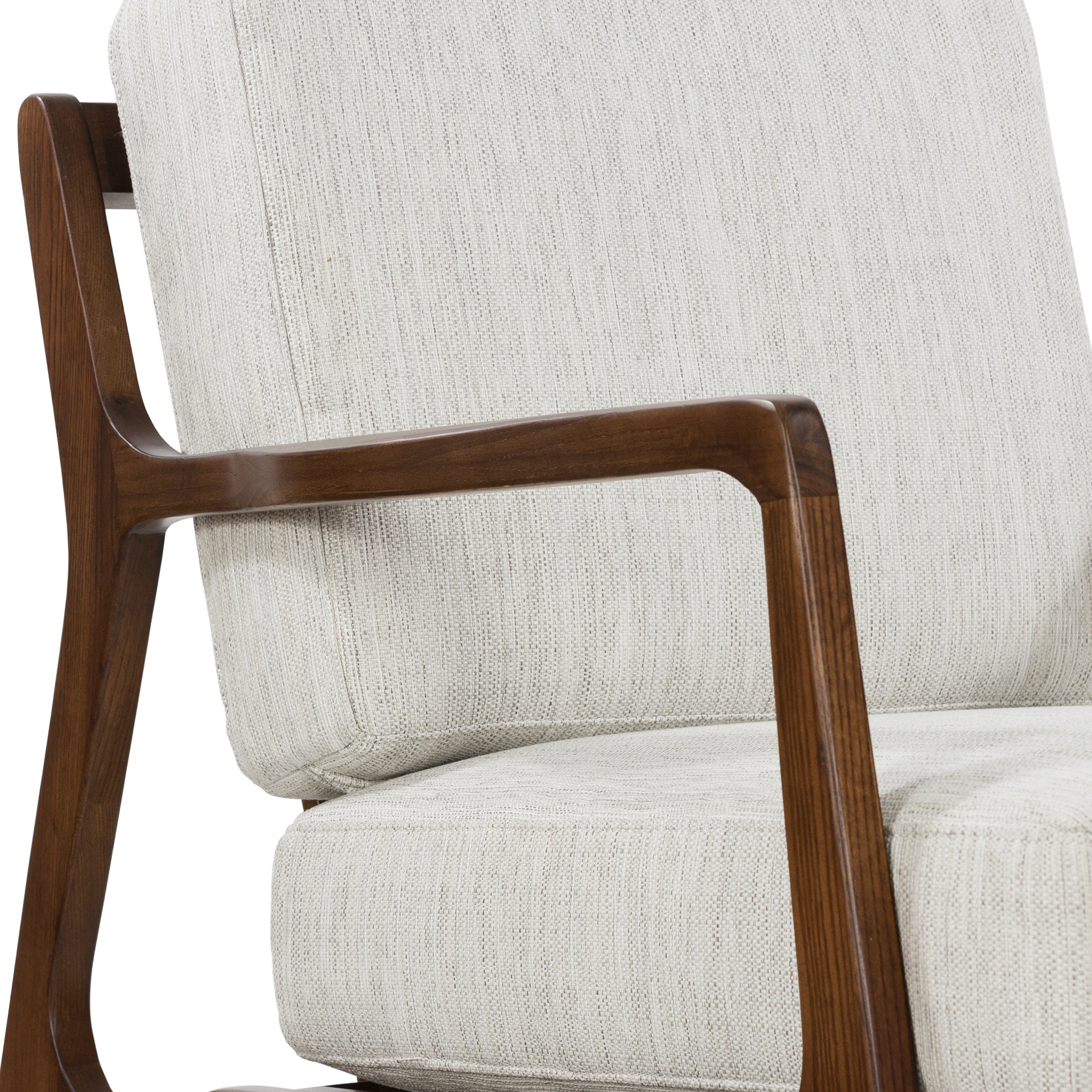 Modern Bright Ash Lounge Chair with Kiln-Dried Wood Frame