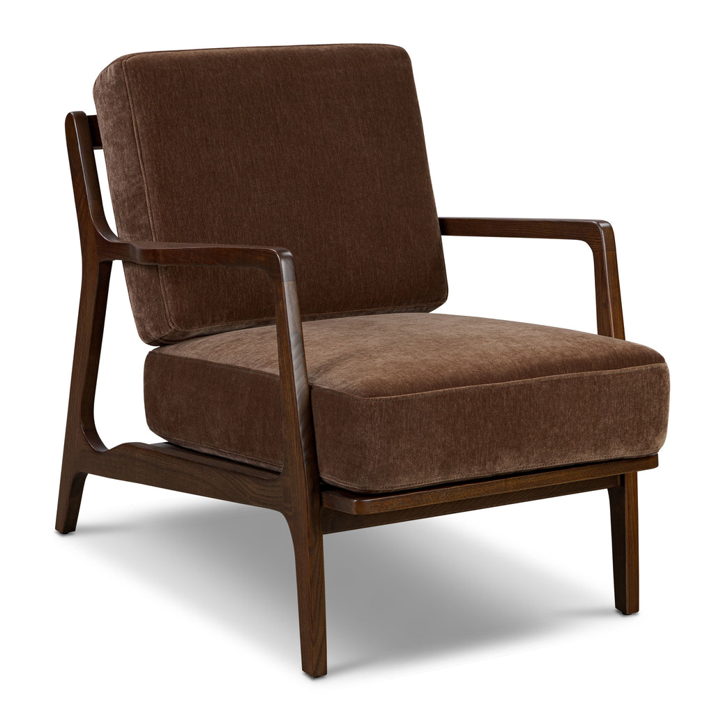 Modern Bronzer Brown Lounge Chair with Kiln-Dried Wood Frame