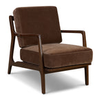 Fauteuil de salon moderne bronzé avec cadre en bois séché au four