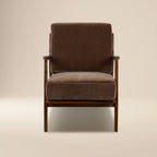 Fauteuil de salon moderne bronzé avec cadre en bois séché au four