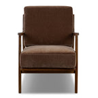 Fauteuil de salon moderne bronzé avec cadre en bois séché au four