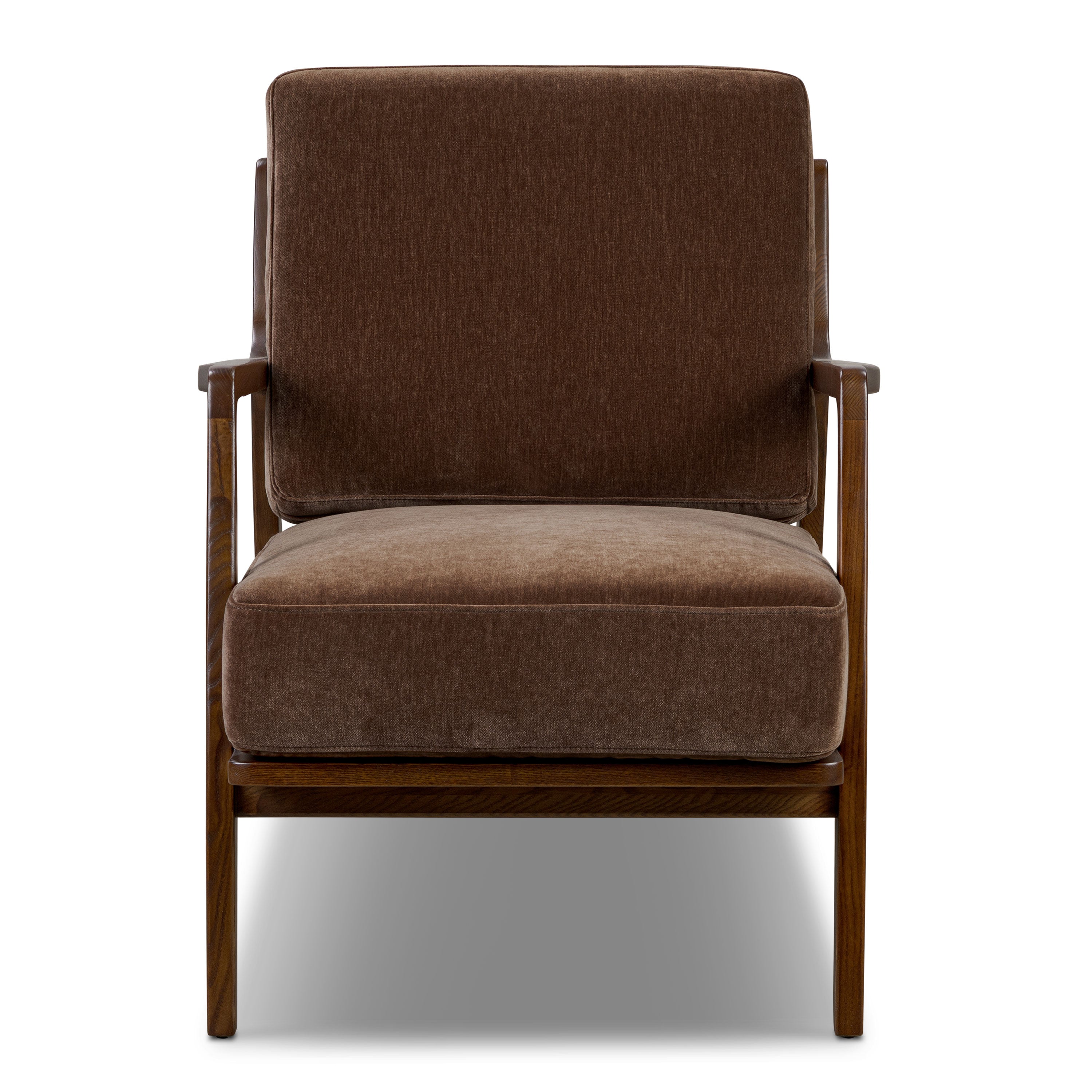 Modern Bronzer Brown Lounge Chair with Kiln-Dried Wood Frame