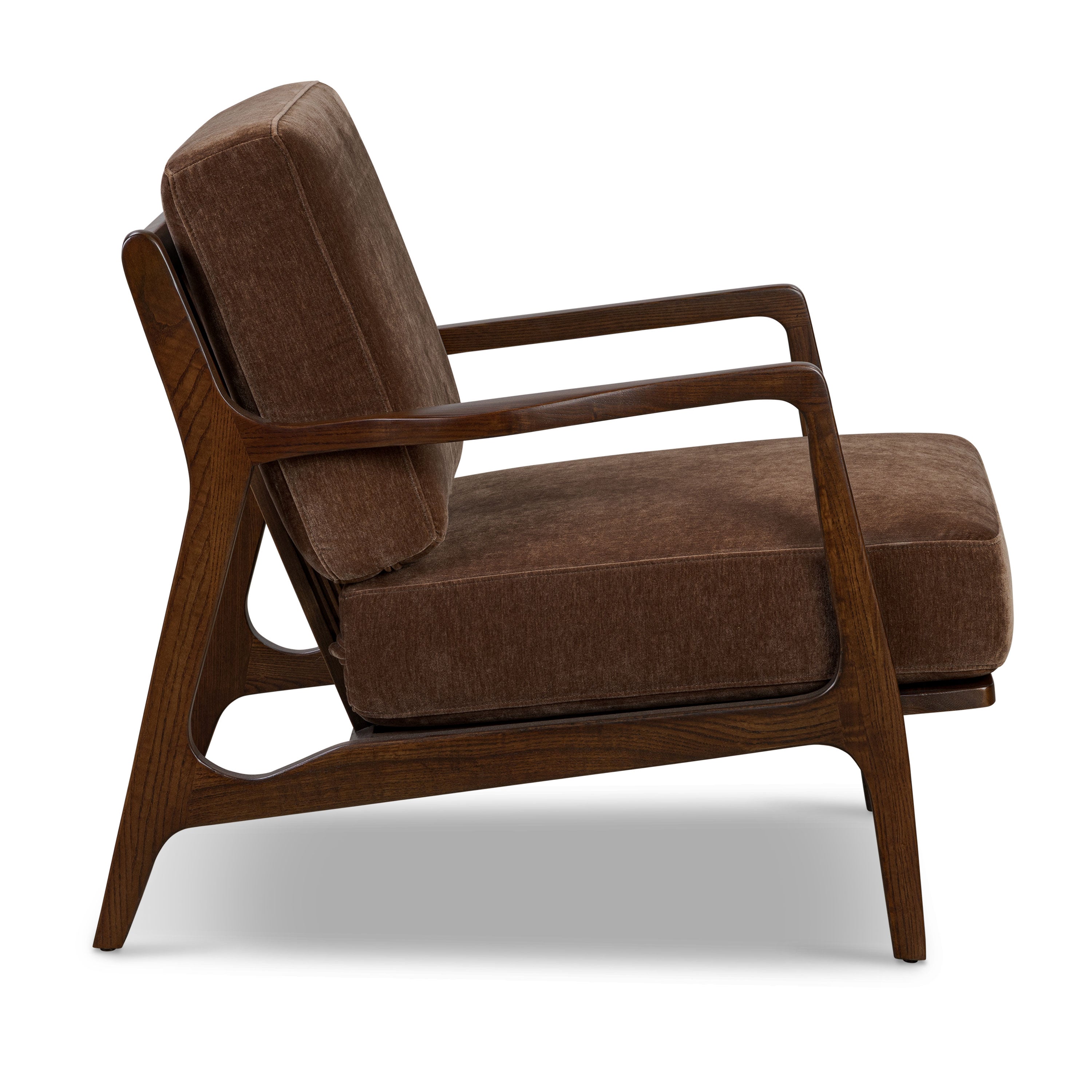 Modern Bronzer Brown Lounge Chair with Kiln-Dried Wood Frame