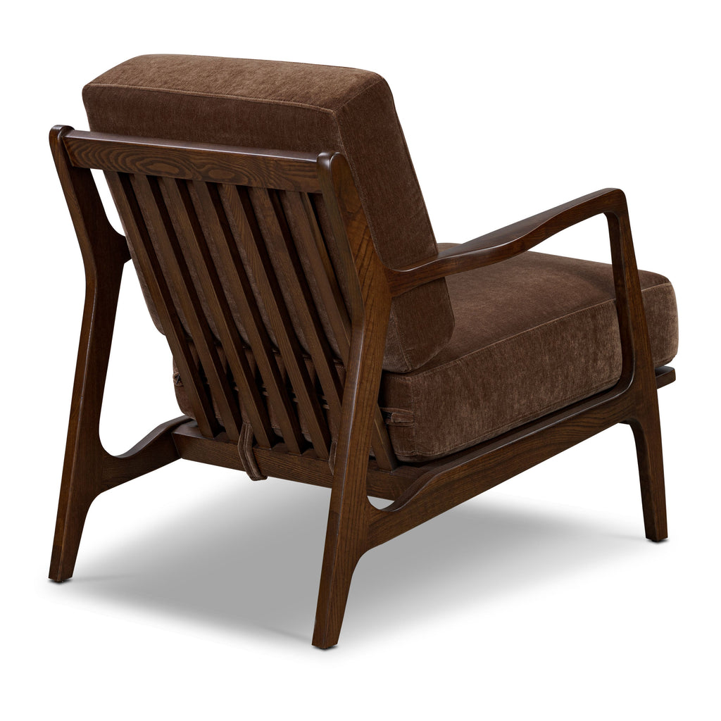 Modern Bronzer Brown Lounge Chair with Kiln-Dried Wood Frame