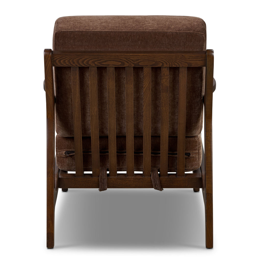 Modern Bronzer Brown Lounge Chair with Kiln-Dried Wood Frame