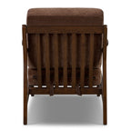 Fauteuil de salon moderne bronzé avec cadre en bois séché au four