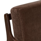 Fauteuil de salon moderne bronzé avec cadre en bois séché au four