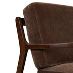 Fauteuil de salon moderne bronzé avec cadre en bois séché au four