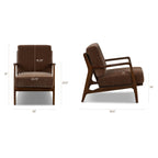 Fauteuil de salon moderne bronzé avec cadre en bois séché au four
